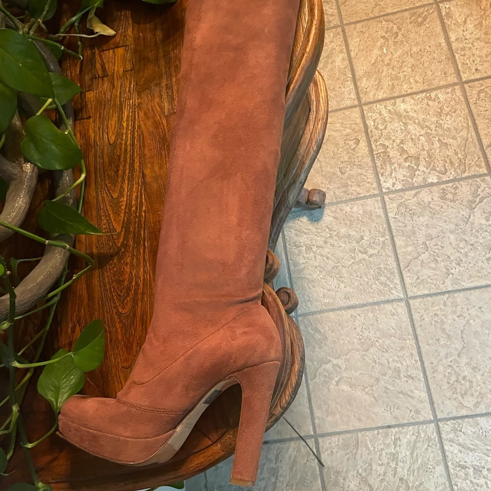 Strategia 110MM Stretch ECO Suede Thigh High Boots.